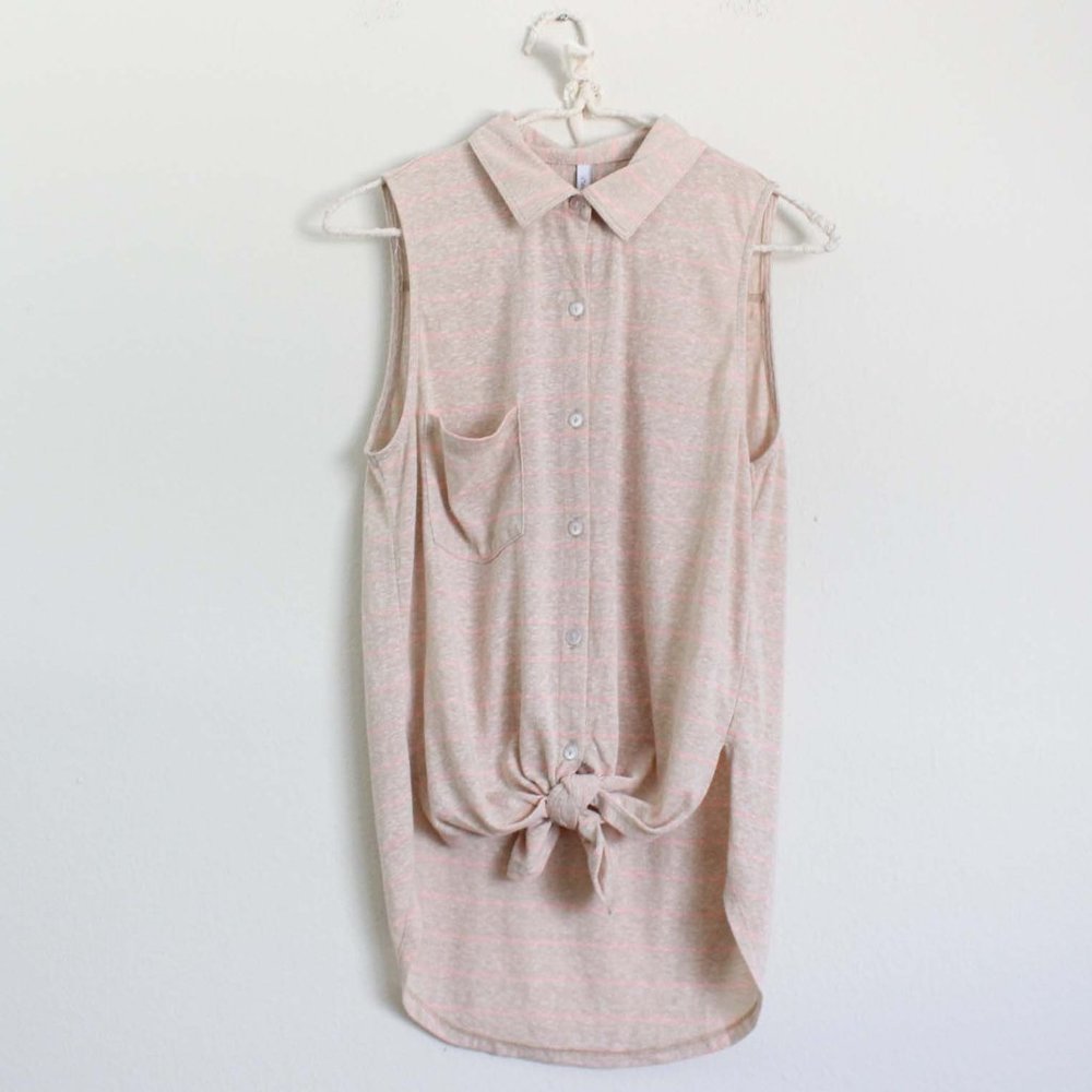 Z Supply Pocket Striped Button Down Tank